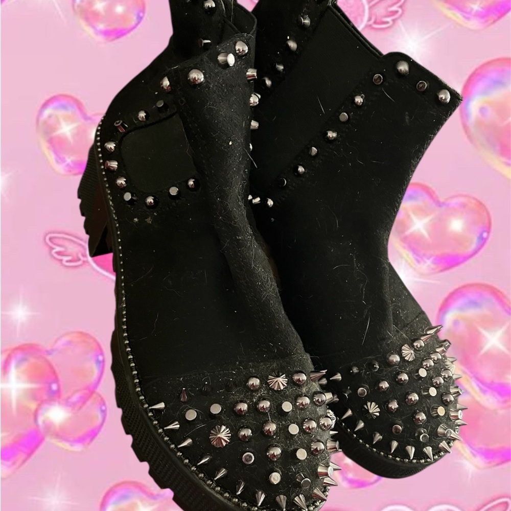 Studded Black Ankle Boots